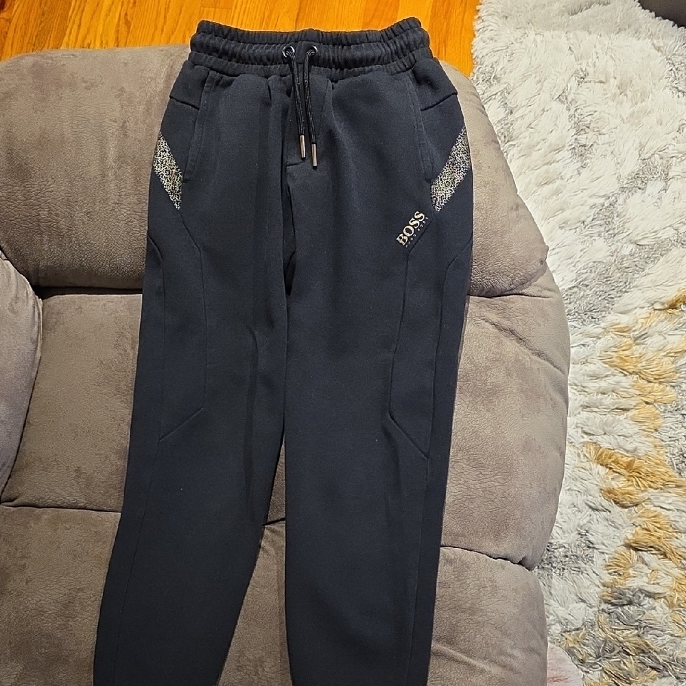 Boss Black Joggers with Gold Accents
